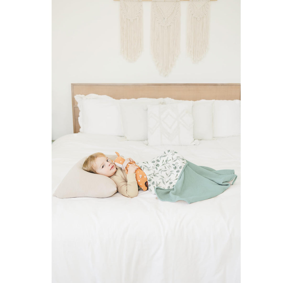 Konssy 100% Cotton Muslin Baby Blanket for Girls Boys, 40"x36" Soft & Lightweight, 4-Layer Muslin, for Receiving, Swaddling, Crib, Stroller & Nursery, Newborn to Toddler