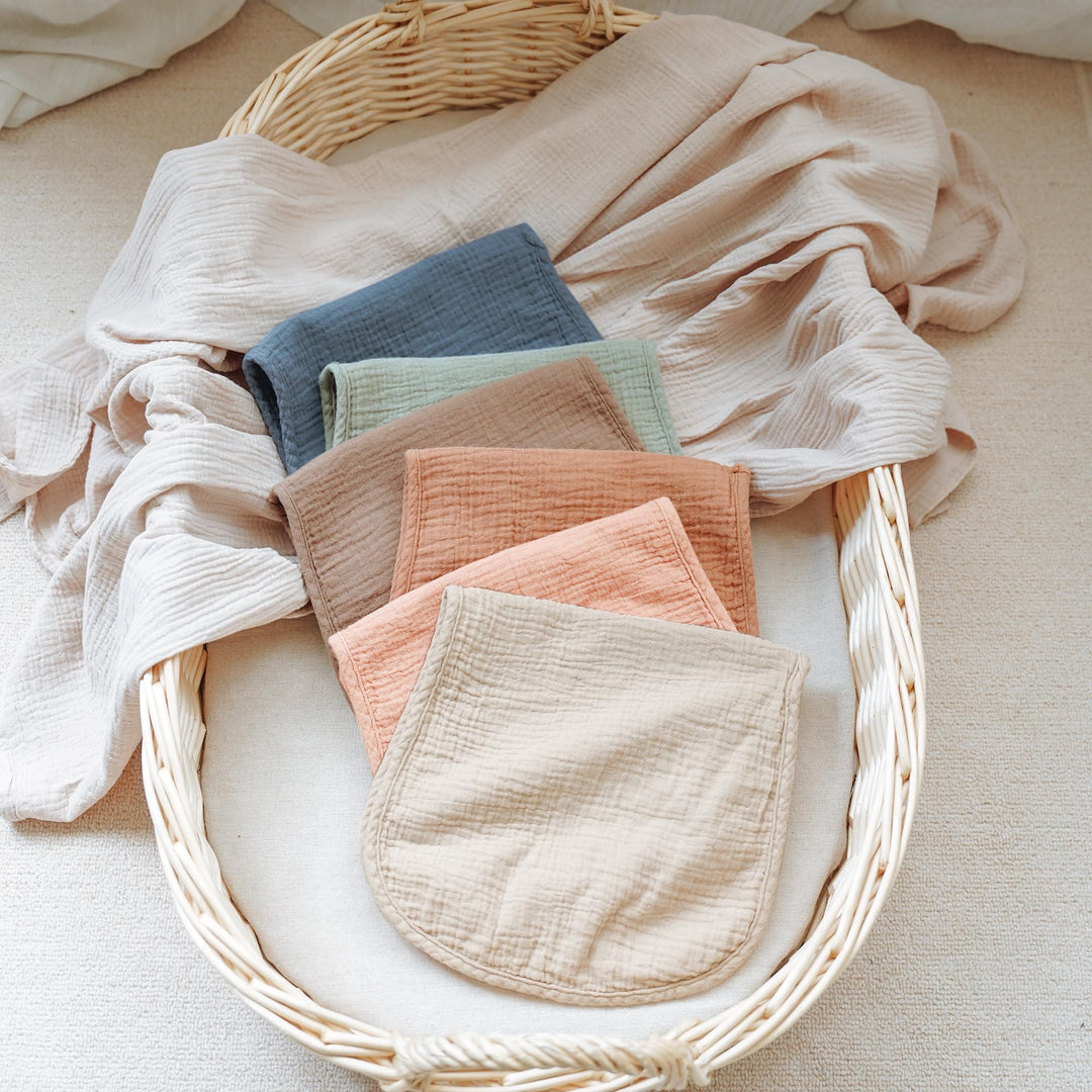 Konssy 6 Pack Large Muslin Baby Burp Cloths and Burp Rags Set for Newborn 100% Cotton, Super Soft & Absorbent, Shrink Resistant, Easy to Wash & Dry, Suitable for Unisex Boys & Girls