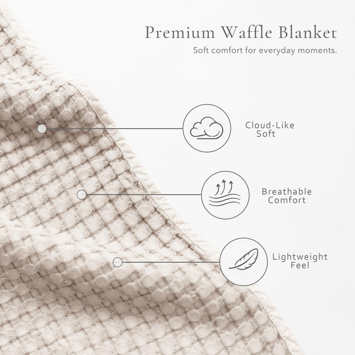 Konssy Waffle Baby Blanket for Boys & Girls, Soft Newborn Swaddle Blanket Waffle Knit, Cozy Crib Blanket Neutral for Nursery, Stroller & Toddler Bed, Machine Washable, 41" x 37"