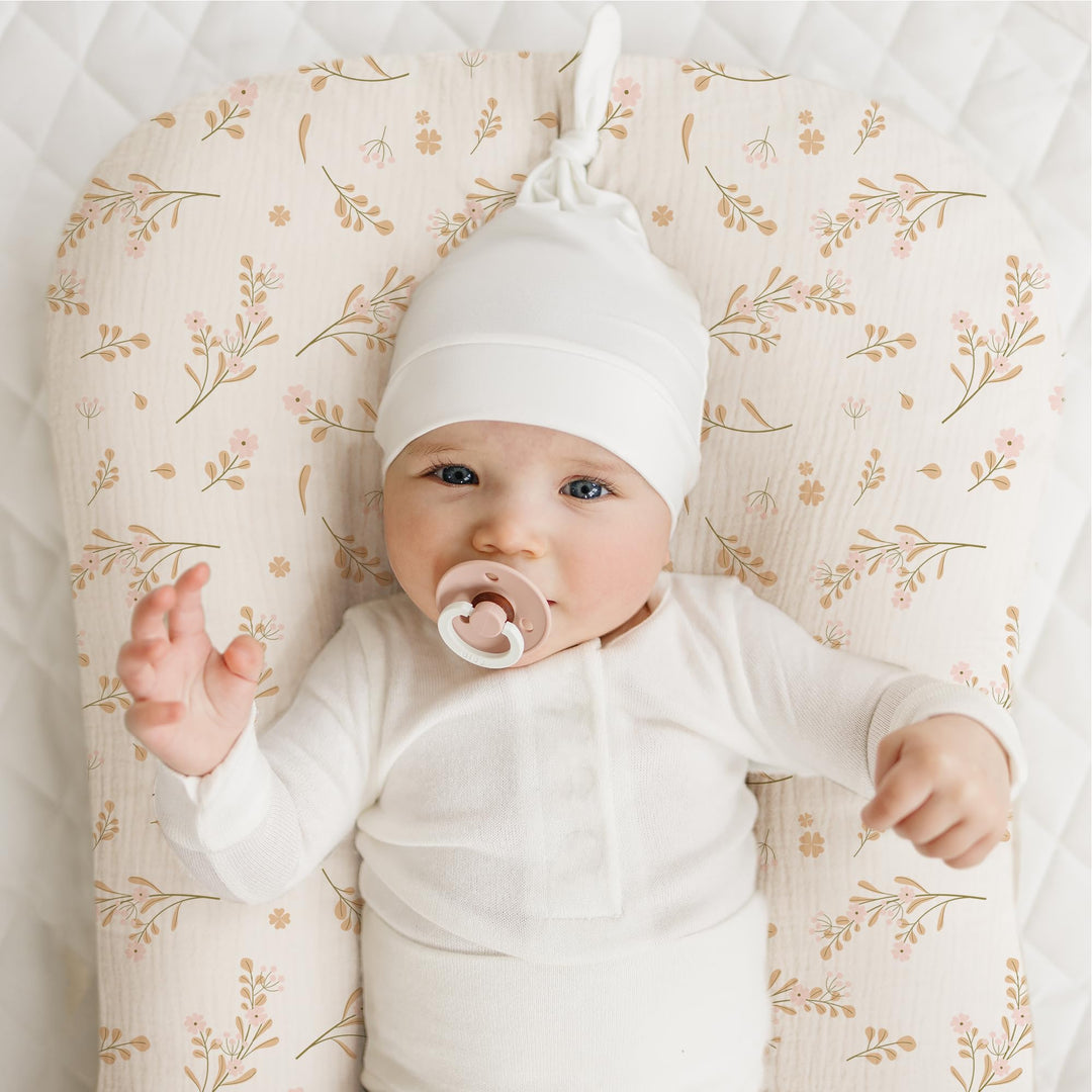 Konssy 2 Pack Muslin Baby Lounger Covers, Covers Only, 30.7" x 20" 100% Cotton, Soft & Breathable, Baby Nest Slipcover, Envelope Closure, Pre-Washed for Lasting Fit
