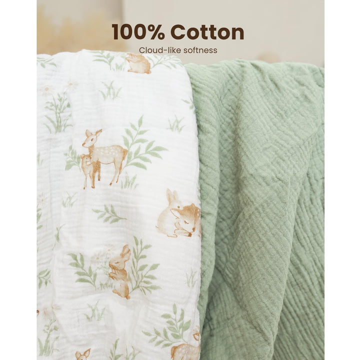 Konssy Muslin Bassinet Sheets for Baby Boys and Girls, 2 Pack, 33"x21" 100% Cotton, Bassinet Mattress Sheets, for Baby Delight, Dream on Me, Other Rectangle Bedside Mattresses
