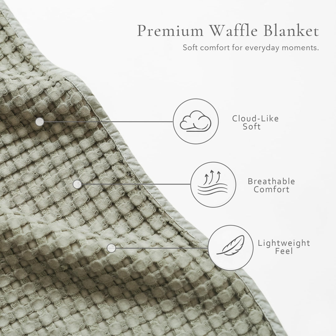 Konssy Waffle Baby Blanket for Boys & Girls, Soft Newborn Swaddle Blanket Waffle Knit, Cozy Crib Blanket Neutral for Nursery, Stroller & Toddler Bed, Machine Washable, 47" x 33"