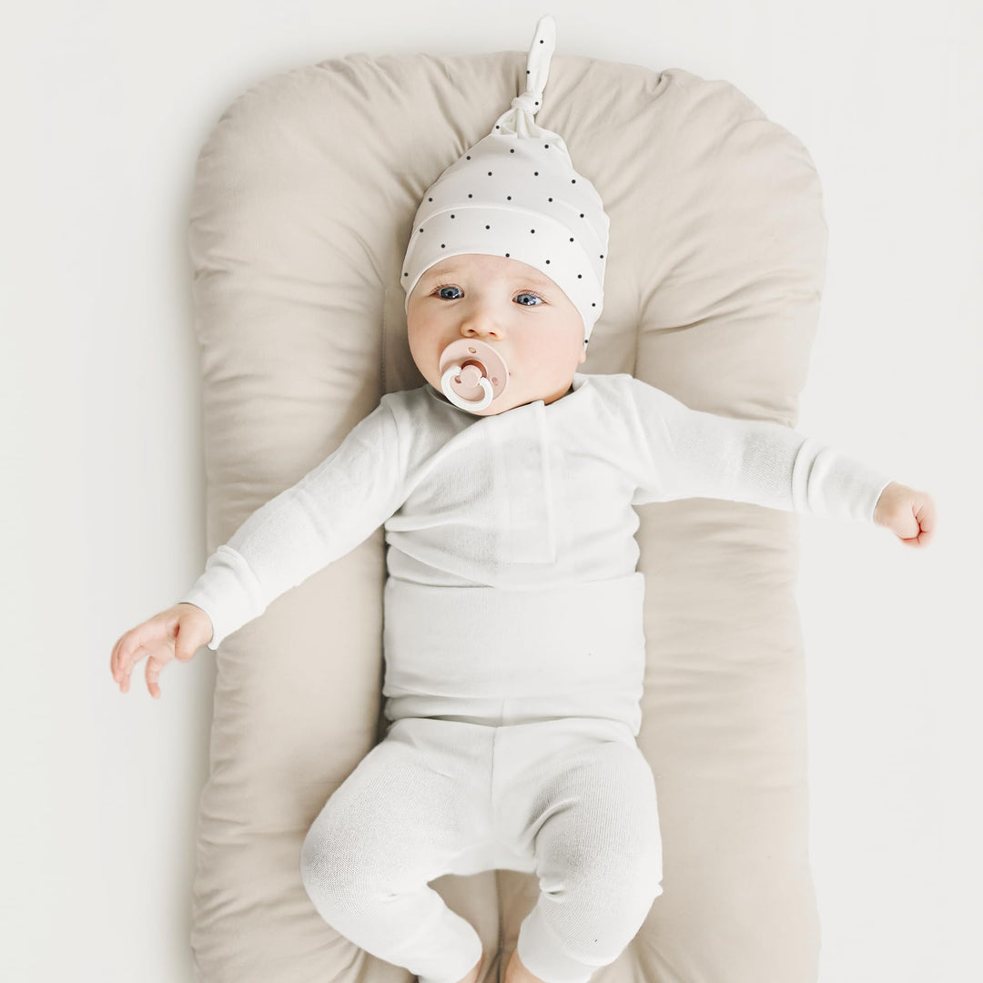 Konssy Baby Newborn Beanie Hat for Infant Girl Boy 0-6 Months Knot Sleepy Baby Hats, Buttery Soft & Stretchy Fabric, Preemie & Newborn Hospital Hat, for All Season
