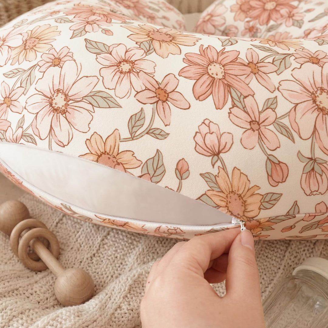 Konssy 2 Pack Nursing Pillow Covers, Soft Stretchy Cover for Breastfeeding Covers Only, Milk Silk Fabric, Breathable & Machine Washable, Slipcovers for Newborn Baby Boy Girl,