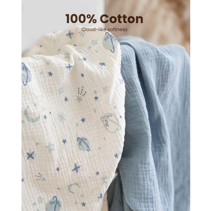 Konssy Muslin Bassinet Sheets for Baby Boys and Girls, 2 Pack, 33"x21" 100% Cotton, Bassinet Mattress Sheets, for Baby Delight, Dream on Me, Other Rectangle Bedside Mattresses