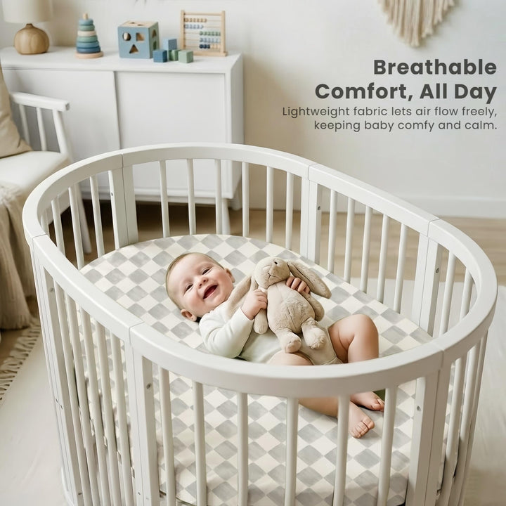 Konssy 3 Pack Stretchy Bassinet Sheets for Baby Girls and Boys, 32"x16" Silky-Soft & Breathable, Bassinet Mattress Sheet, Compatible with Halo Bassinest Swivel Sleeper, Graco, Snoo