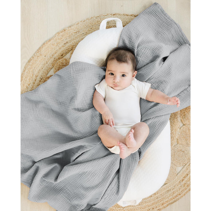 Konssy 3-Pack Muslin Baby Swaddle Blankets, 47 x 47 in Receiving Blankets Large Size, 100% Cotton, Ultra Soft & Breathable, Multi-Use Swaddles for Boys & Girls, from Newborn to Toddler