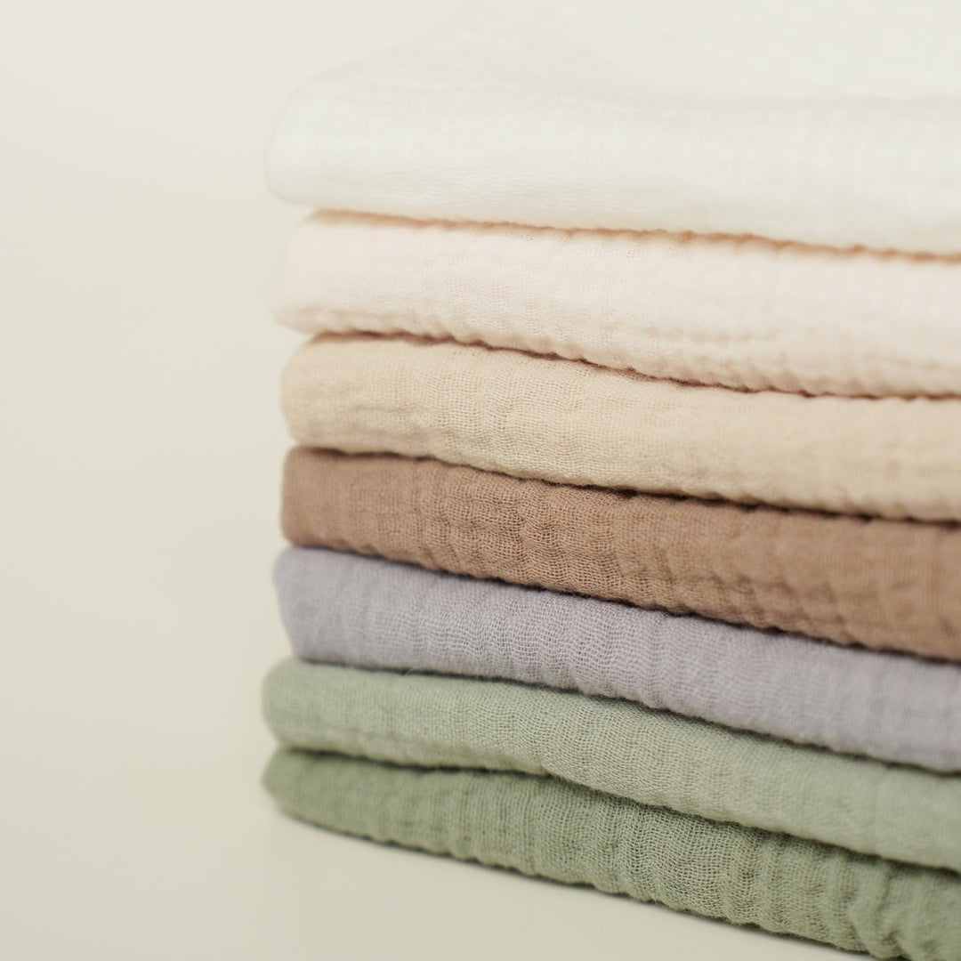 Konssy 7 Pack Muslin Baby Washcloths, Burp Cloths & Wash Cloths for Babies 11 x 11 In, 100% Cotton, Ultra-Soft & Absorbent, Machine Washable, Baby Bath Towels for Newborns, Girls & Boys