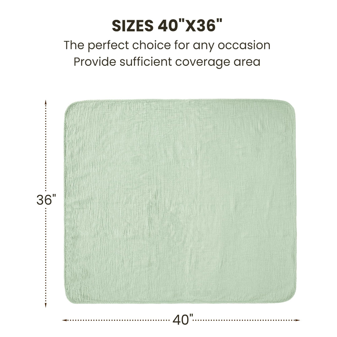 Konssy 100% Cotton Muslin Baby Blanket for Girls Boys, 40"x36" Soft & Lightweight, 4-Layer Muslin, for Receiving, Swaddling, Crib, Stroller & Nursery, Newborn to Toddler