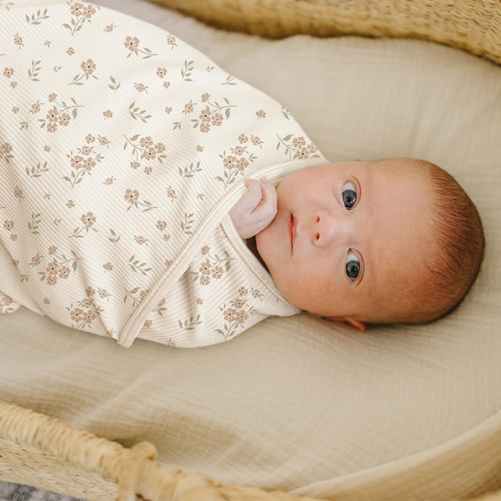 Konssy 2 Pack Ribbed Knit Swaddle Blankets for Baby Boys & Girls, 33"x42" Soft & Stretchy Knit, Lightweight & Cozy, for Swaddling, Receiving & Stroller, Newborn to Toddler