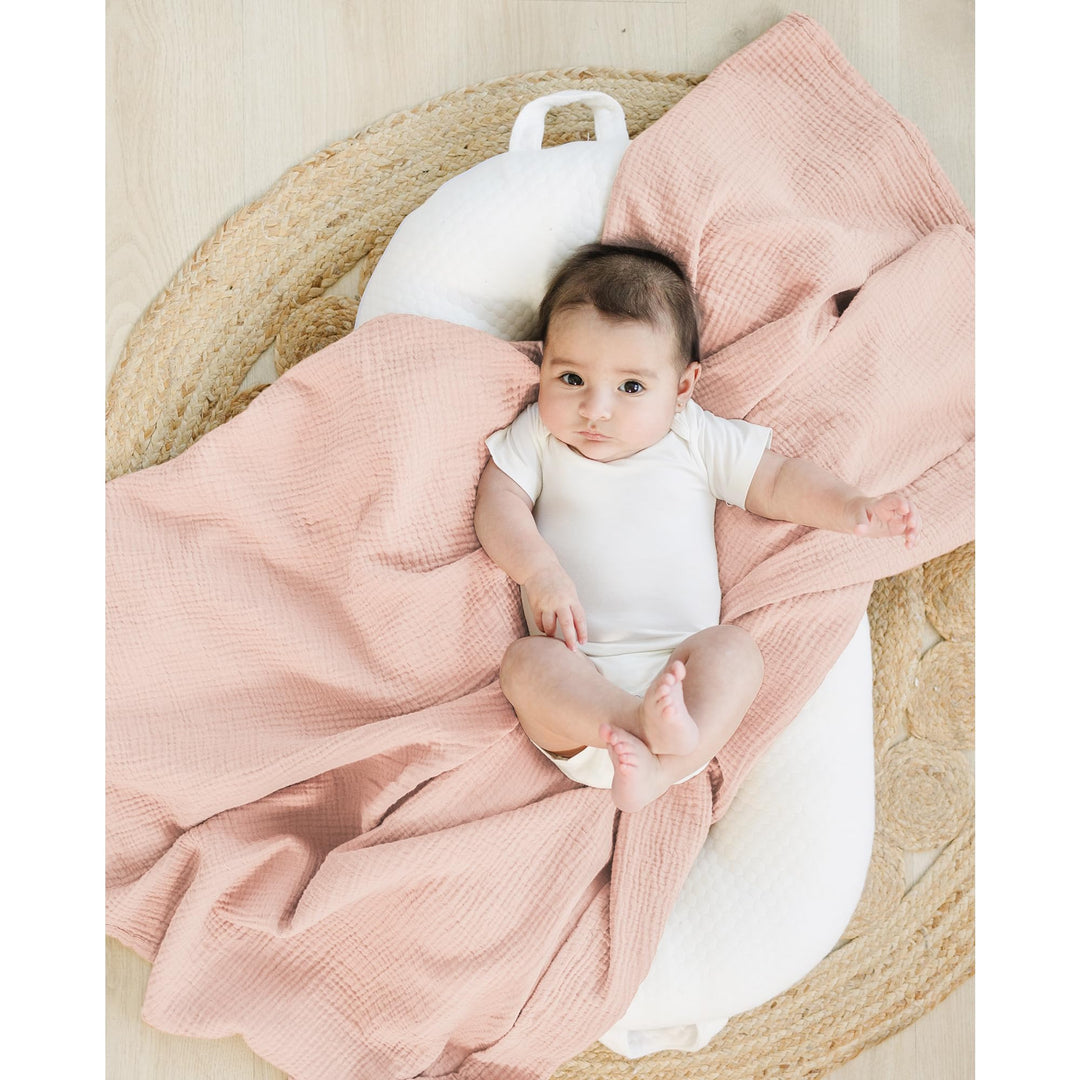 Konssy 3-Pack Muslin Baby Swaddle Blankets, 47 x 47 in Receiving Blankets Large Size, 100% Cotton, Ultra Soft & Breathable, Multi-Use Swaddles for Boys & Girls, from Newborn to Toddler