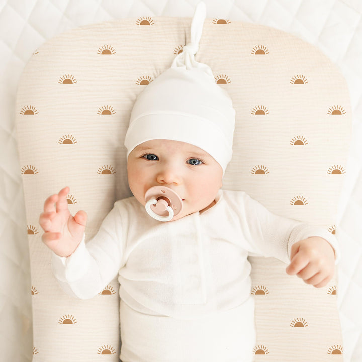 Konssy 2 Pack Muslin Baby Lounger Covers, Covers Only, 30.7" x 20" 100% Cotton, Soft & Breathable, Baby Nest Slipcover, Envelope Closure, Pre-Washed for Lasting Fit