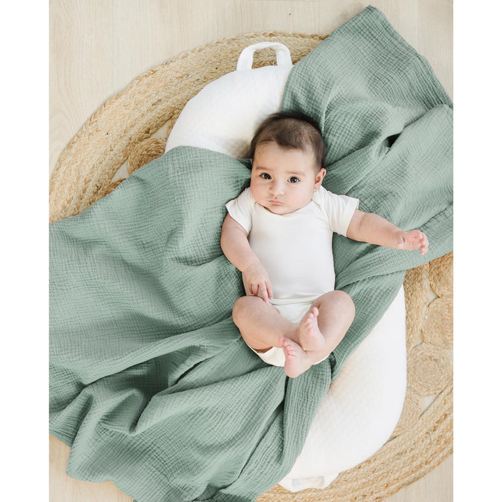 Konssy 3-Pack Muslin Baby Swaddle Blankets, 47 x 47 in Receiving Blankets Large Size, 100% Cotton, Ultra Soft & Breathable, Multi-Use Swaddles for Boys & Girls, from Newborn to Toddler