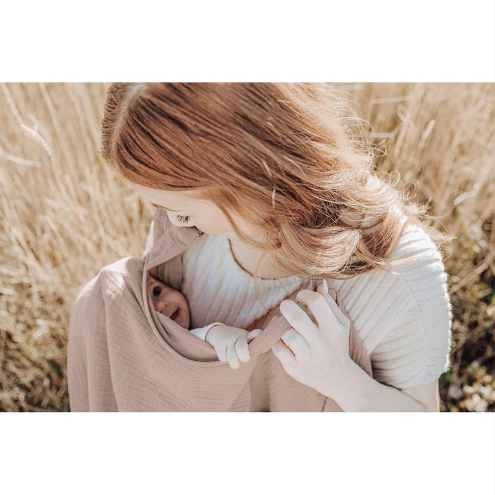 Konssy Muslin Nursing Cover Up for Breastfeeding with Rigid Hoop 100% Cotton Nursing Apron, Lightweight & Breathable, Carseat Canopy, Breast Feeding Covers for Women