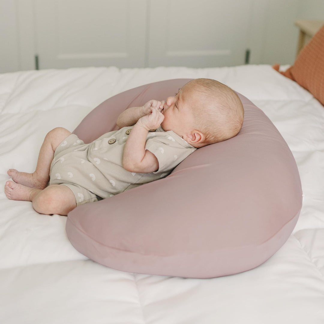Konssy 2 Pack Nursing Pillow Covers, Soft Stretchy Cover for Breastfeeding Covers Only, Milk Silk Fabric, Breathable & Machine Washable, Slipcovers for Newborn Baby Boy Girl,