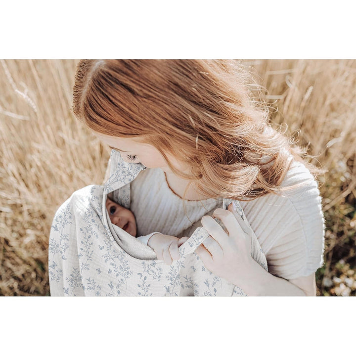 Konssy Muslin Nursing Cover Up for Breastfeeding with Rigid Hoop 100% Cotton Nursing Apron, Lightweight & Breathable, Carseat Canopy, Breast Feeding Covers for Women