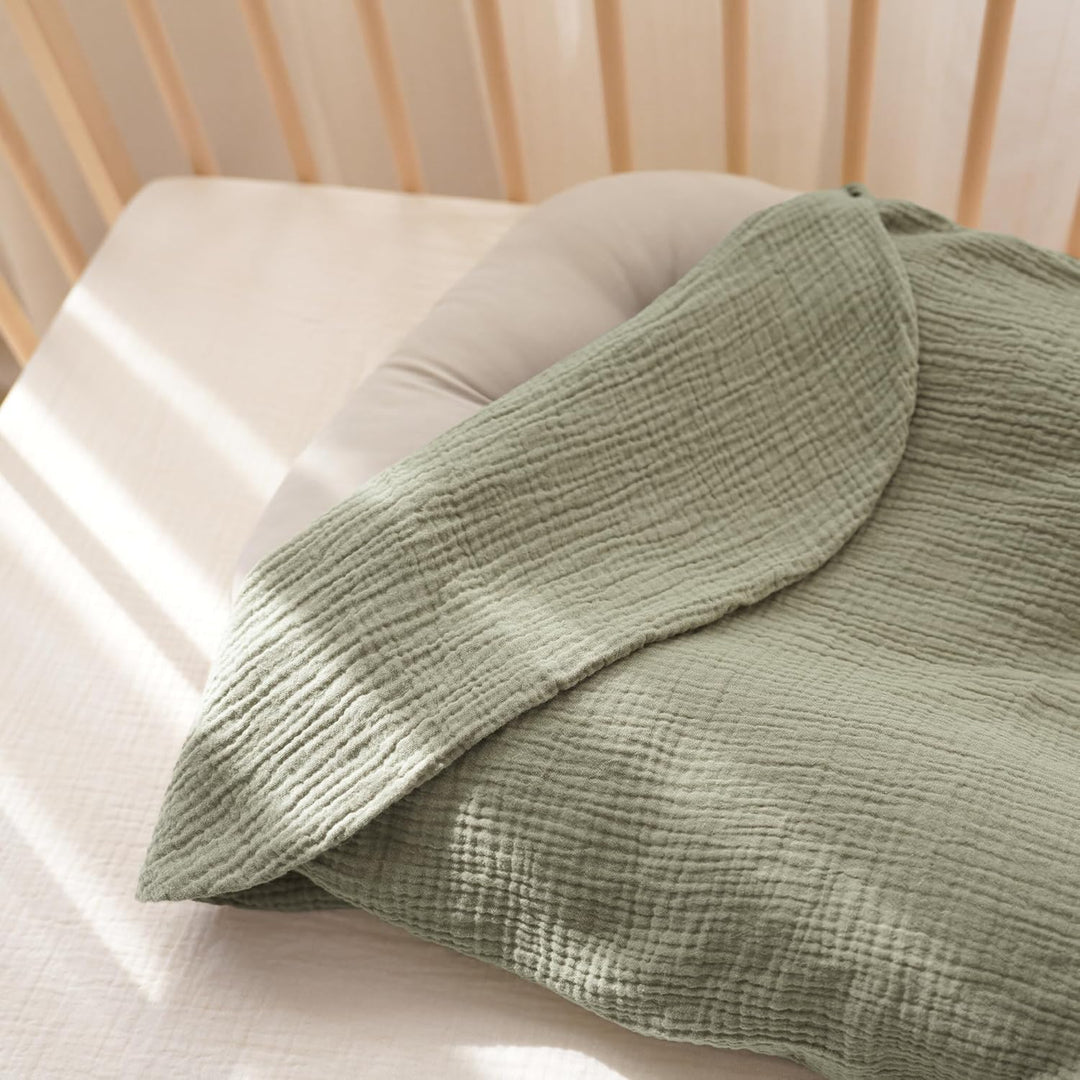 Konssy 2 Pack Muslin Baby Lounger Covers, Covers Only, 30.7" x 20" 100% Cotton, Soft & Breathable, Baby Nest Slipcover, Envelope Closure, Pre-Washed for Lasting Fit