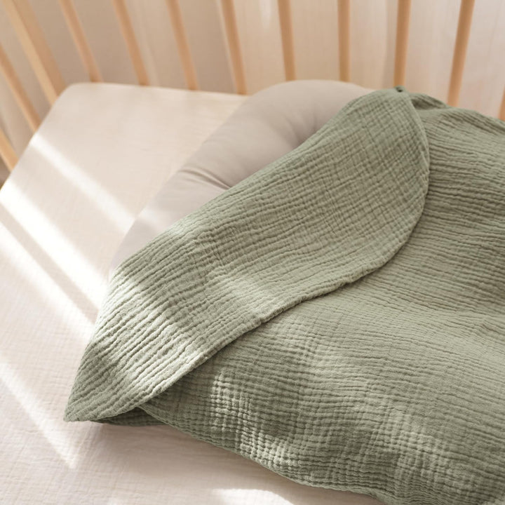 Konssy 2 Pack Muslin Baby Lounger Covers, Covers Only, 30.7" x 20" 100% Cotton, Soft & Breathable, Baby Nest Slipcover, Envelope Closure, Pre-Washed for Lasting Fit