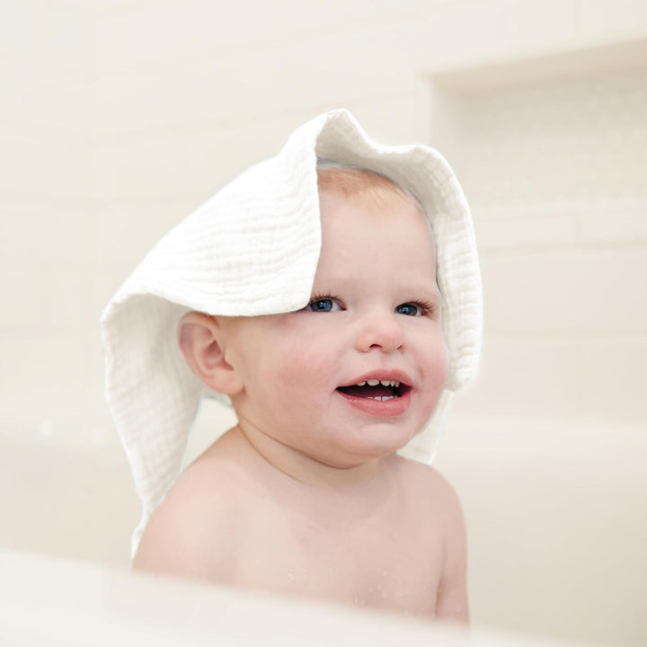 Konssy 7 Pack Muslin Baby Washcloths, Burp Cloths & Wash Cloths for Babies 11 x 11 In, 100% Cotton, Ultra-Soft & Absorbent, Machine Washable, Baby Bath Towels for Newborns, Girls & Boys