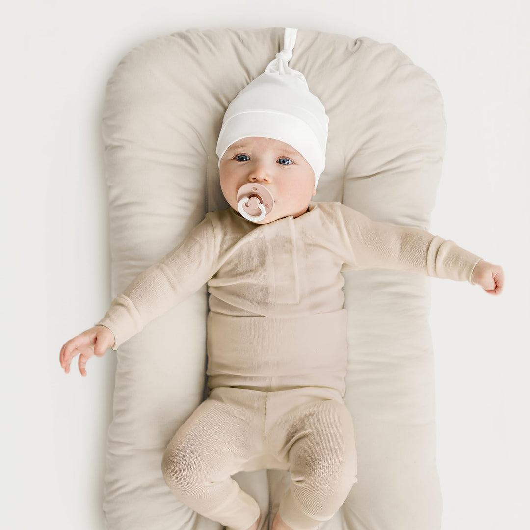 Konssy Baby Newborn Beanie Hat for Infant Girl Boy 0-6 Months Knot Sleepy Baby Hats, Buttery Soft & Stretchy Fabric, Preemie & Newborn Hospital Hat, for All Season
