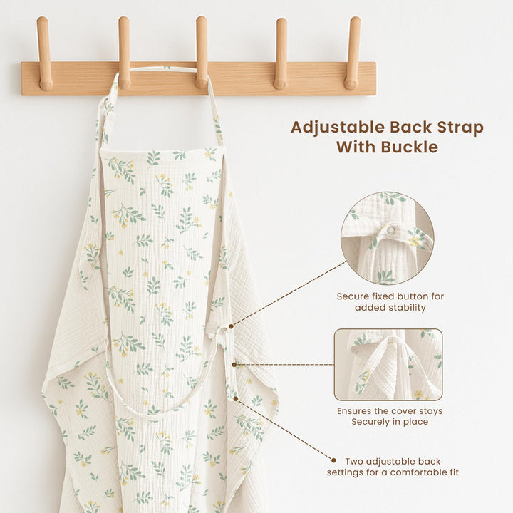 Konssy 2-Pack Muslin Nursing Cover Up for Breastfeeding Moms with Rigid Hoop, 100% Cotton, Lightweight & Breathable Breastfeeding Cover, Adjustable & Comfort