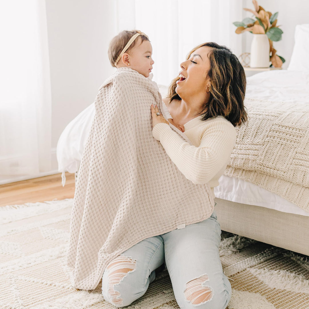 Konssy Waffle Baby Blanket for Boys & Girls, Soft Newborn Swaddle Blanket Waffle Knit, Cozy Crib Blanket Neutral for Nursery, Stroller & Toddler Bed, Machine Washable, 41" x 37"