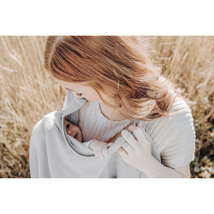 Konssy Muslin Nursing Cover Up for Breastfeeding with Rigid Hoop 100% Cotton Nursing Apron, Lightweight & Breathable, Carseat Canopy, Breast Feeding Covers for Women
