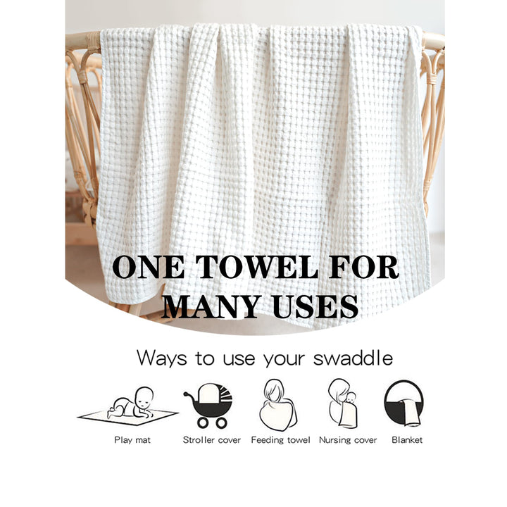 Konssy Waffle Baby Blanket for Boys & Girls, Soft Newborn Swaddle Blanket Waffle Knit, Cozy Crib Blanket Neutral for Nursery, Stroller & Toddler Bed, Machine Washable, 41" x 37"