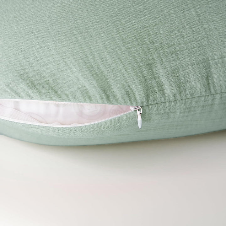 Konssy 2-Pack 100% Cotton Muslin Nursing Pillow Covers, Soft Cover for Baby Covers Only, Breastfeeding Pillows Slipcovers for Baby Boys & Girls, Hidden Zipper, Machine Washable,