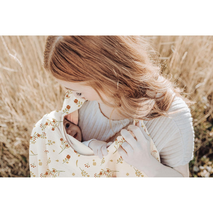 Konssy Muslin Nursing Cover Up for Breastfeeding with Rigid Hoop 100% Cotton Nursing Apron, Lightweight & Breathable, Carseat Canopy, Breast Feeding Covers for Women