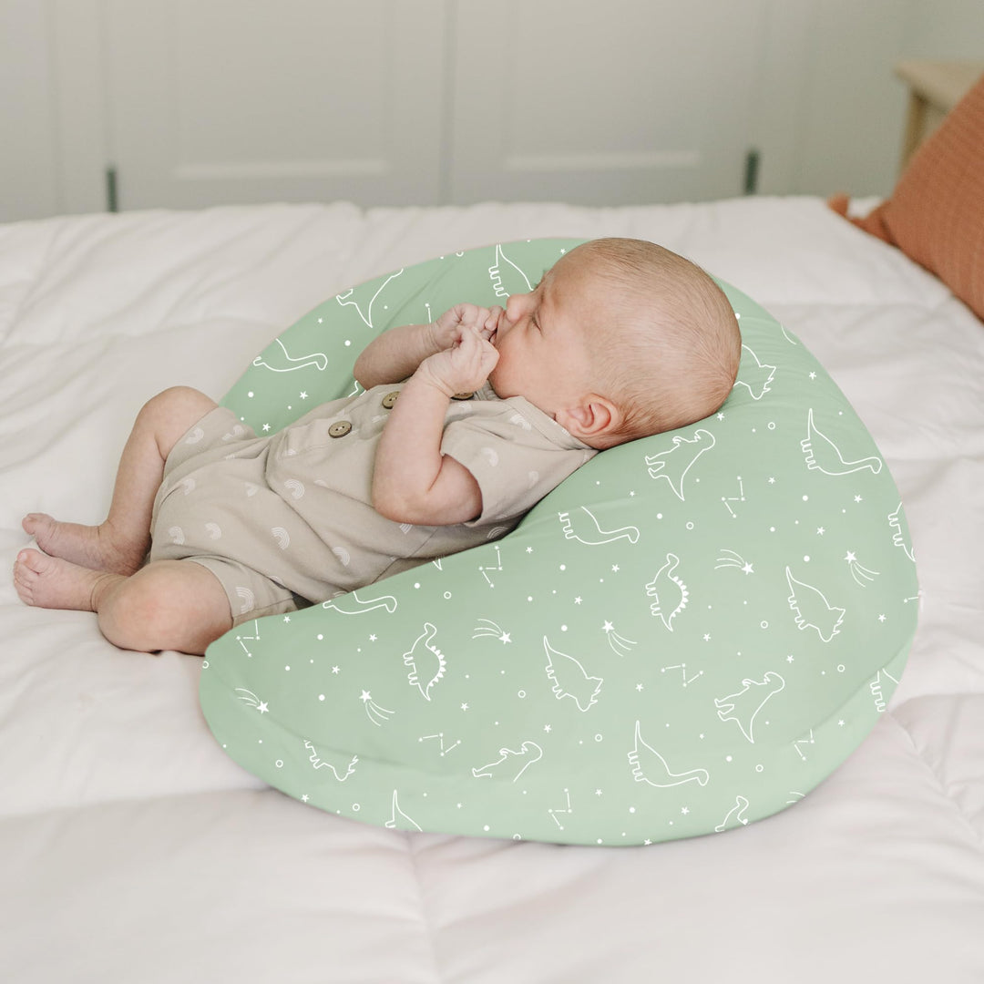 Konssy 2 Pack Nursing Pillow Covers, Soft Stretchy Cover for Breastfeeding Covers Only, Milk Silk Fabric, Breathable & Machine Washable, Slipcovers for Newborn Baby Boy Girl,