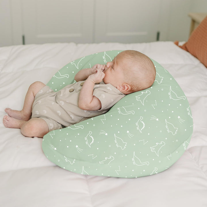 Konssy 2 Pack Nursing Pillow Covers, Soft Stretchy Cover for Breastfeeding Covers Only, Milk Silk Fabric, Breathable & Machine Washable, Slipcovers for Newborn Baby Boy Girl,