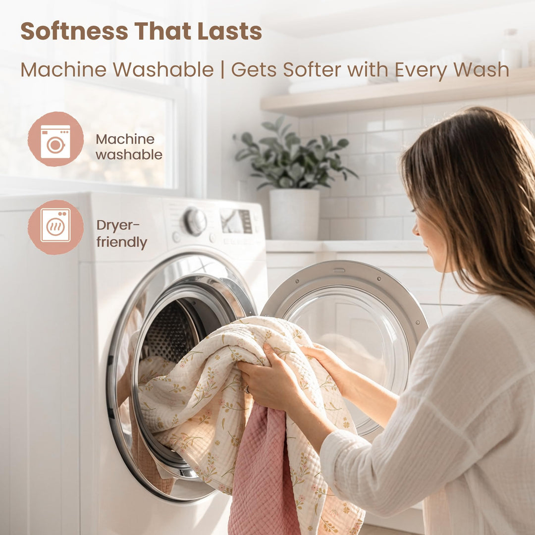 Konssy 2-Pack 100% Muslin Cotton Hooded Baby Bath Towels for Boys and Girls 32 x 32 In, Ultra-Soft & Absorbent, Bath Towels With Hooded for Infants Newborns Toddlers, Machine Washable