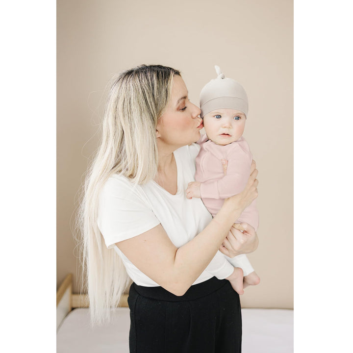 Konssy Baby Newborn Beanie Hat for Infant Girl Boy 0-6 Months Knot Sleepy Baby Hats, Buttery Soft & Stretchy Fabric, Preemie & Newborn Hospital Hat, for All Season