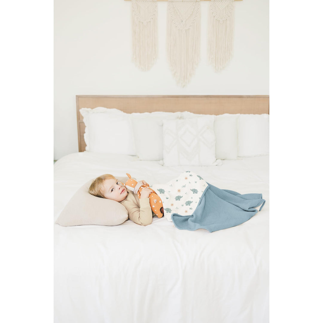 Konssy 100% Cotton Muslin Baby Blanket for Girls Boys, 40"x36" Soft & Lightweight, 4-Layer Muslin, for Receiving, Swaddling, Crib, Stroller & Nursery, Newborn to Toddler