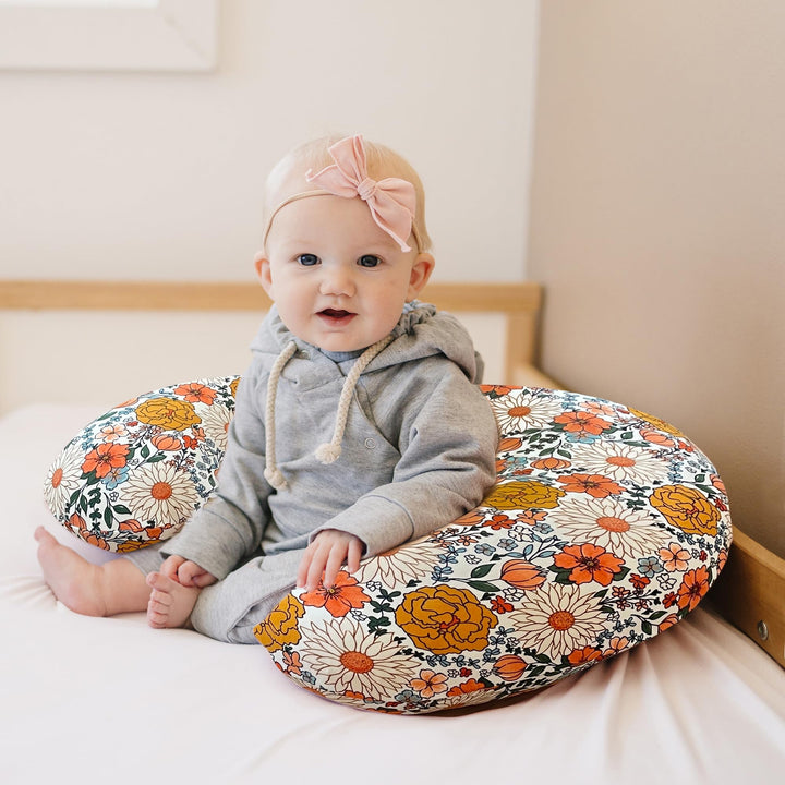 Konssy 2 Pack Nursing Pillow Covers, Soft Stretchy Cover for Breastfeeding Covers Only, Milk Silk Fabric, Breathable & Machine Washable, Slipcovers for Newborn Baby Boy Girl,