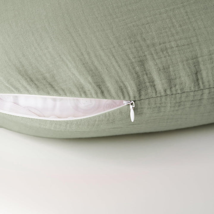 Konssy 2-Pack 100% Cotton Muslin Nursing Pillow Covers, Soft Cover for Baby Covers Only, Breastfeeding Pillows Slipcovers for Baby Boys & Girls, Hidden Zipper, Machine Washable,