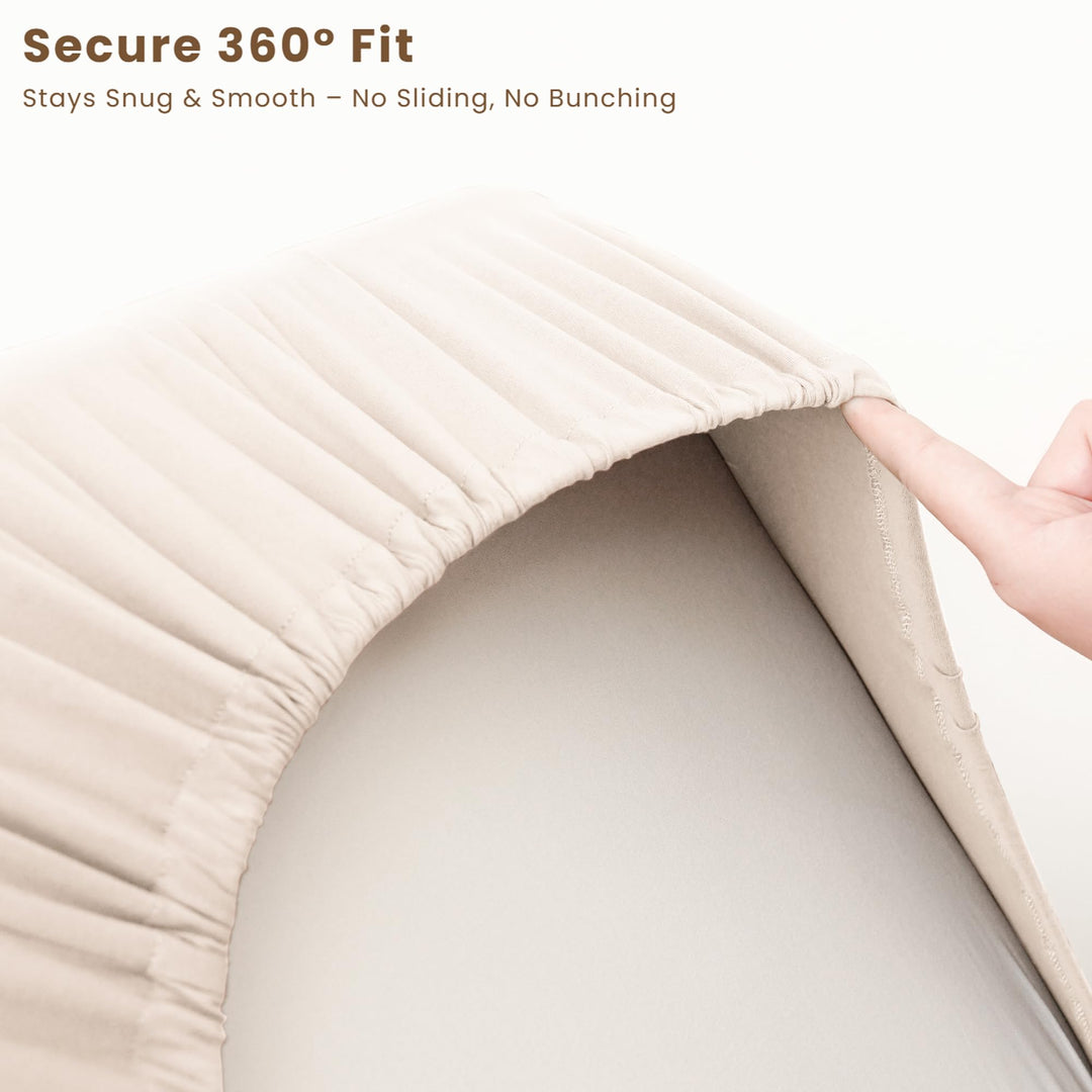 Konssy 3 Pack Stretchy Bassinet Sheets for Baby Girls and Boys, 33"x21" Silky-Soft & Breathable, Bassinet Mattress Sheet, for Baby Delight, Dream on Me, Rectangle Bassinet Sheets
