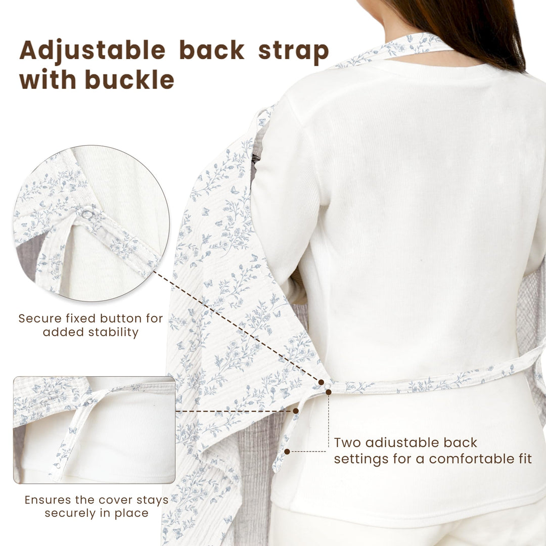 Konssy Muslin Nursing Cover Up for Breastfeeding with Rigid Hoop 100% Cotton Nursing Apron, Lightweight & Breathable, Carseat Canopy, Breast Feeding Covers for Women