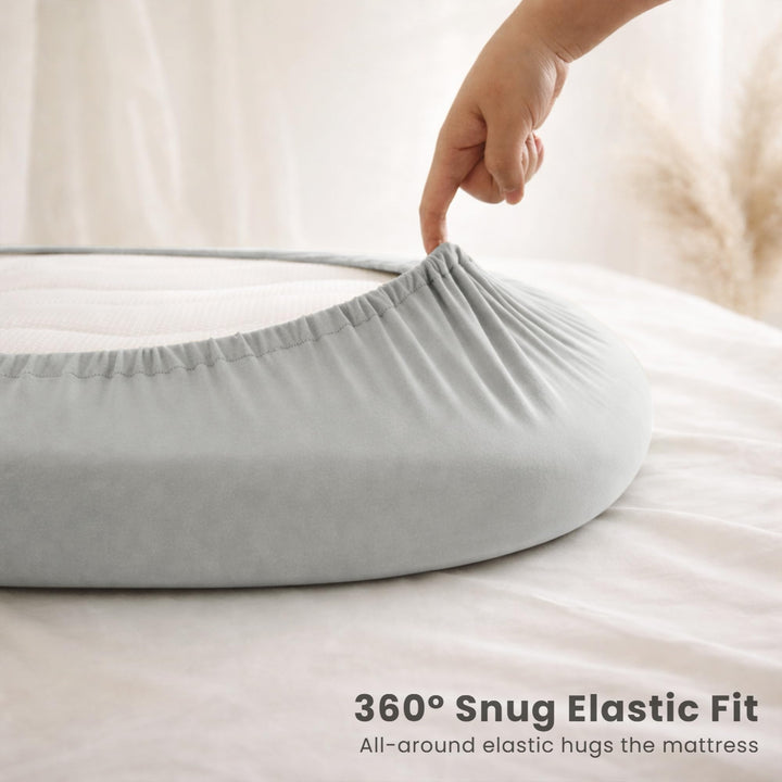 Konssy 3 Pack Stretchy Bassinet Sheets for Baby Girls and Boys, 32"x16" Silky-Soft & Breathable, Bassinet Mattress Sheet, Compatible with Halo Bassinest Swivel Sleeper, Graco, Snoo