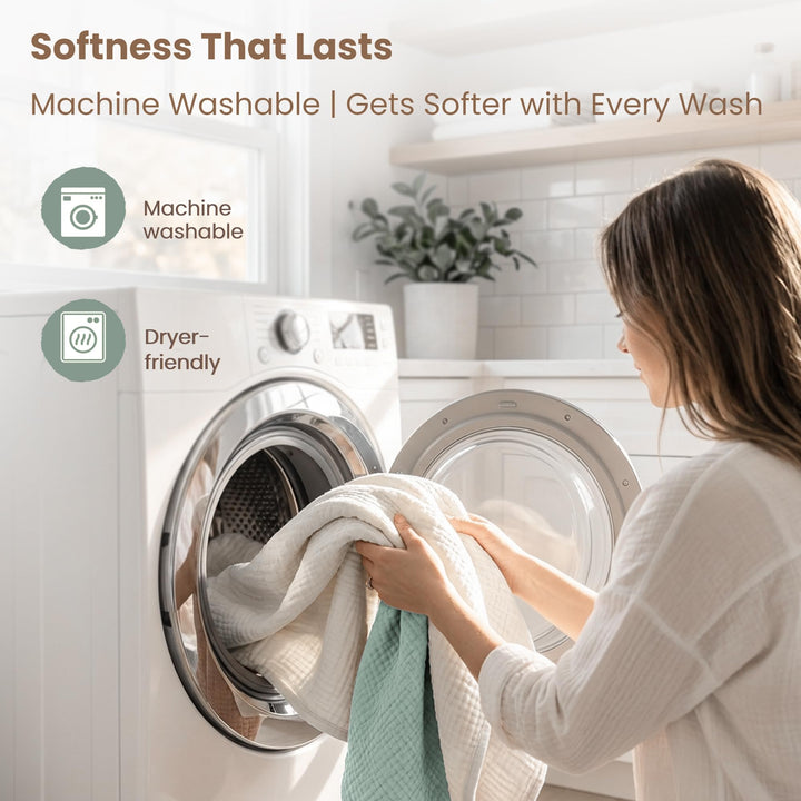 Konssy 2-Pack 100% Muslin Cotton Hooded Baby Bath Towels for Boys and Girls 32 x 32 In, Ultra-Soft & Absorbent, Bath Towels With Hooded for Infants Newborns Toddlers, Machine Washable