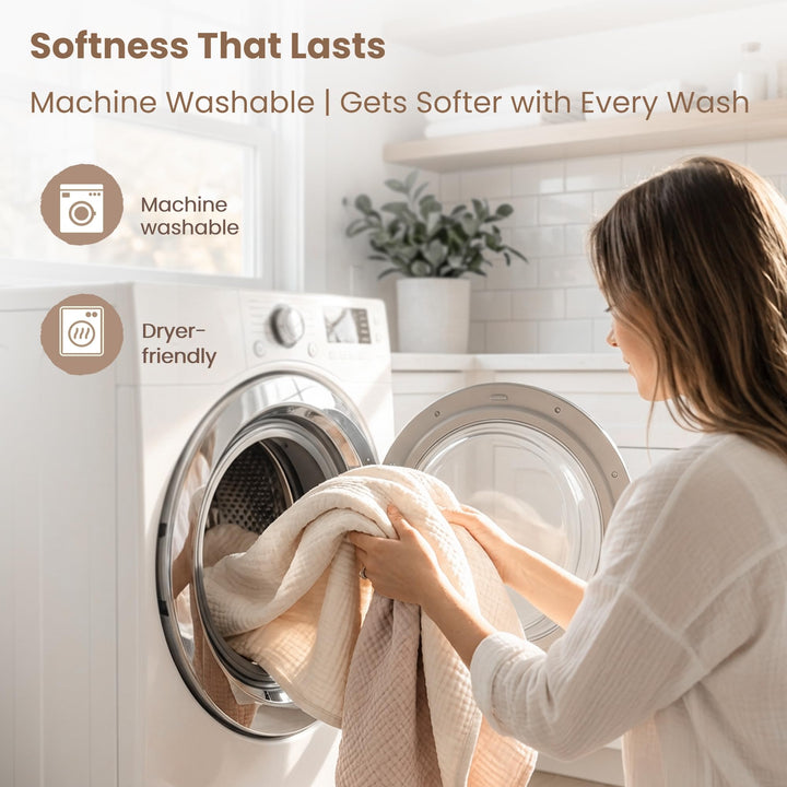 Konssy 2-Pack 100% Muslin Cotton Hooded Baby Bath Towels for Boys and Girls 32 x 32 In, Ultra-Soft & Absorbent, Bath Towels With Hooded for Infants Newborns Toddlers, Machine Washable