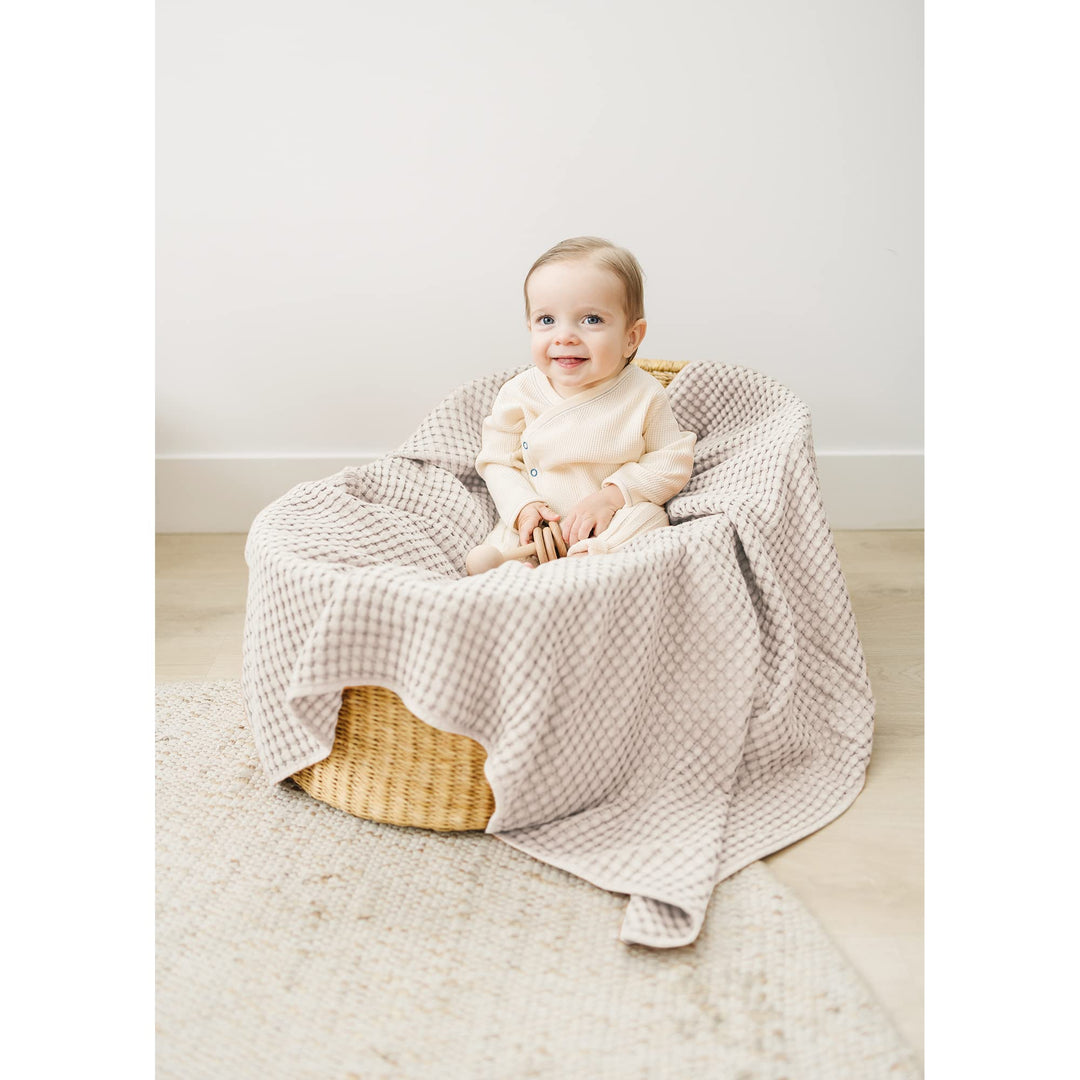 Konssy Waffle Baby Blanket for Boys & Girls, Soft Newborn Swaddle Blanket Waffle Knit, Cozy Crib Blanket Neutral for Nursery, Stroller & Toddler Bed, Machine Washable, 41" x 37"