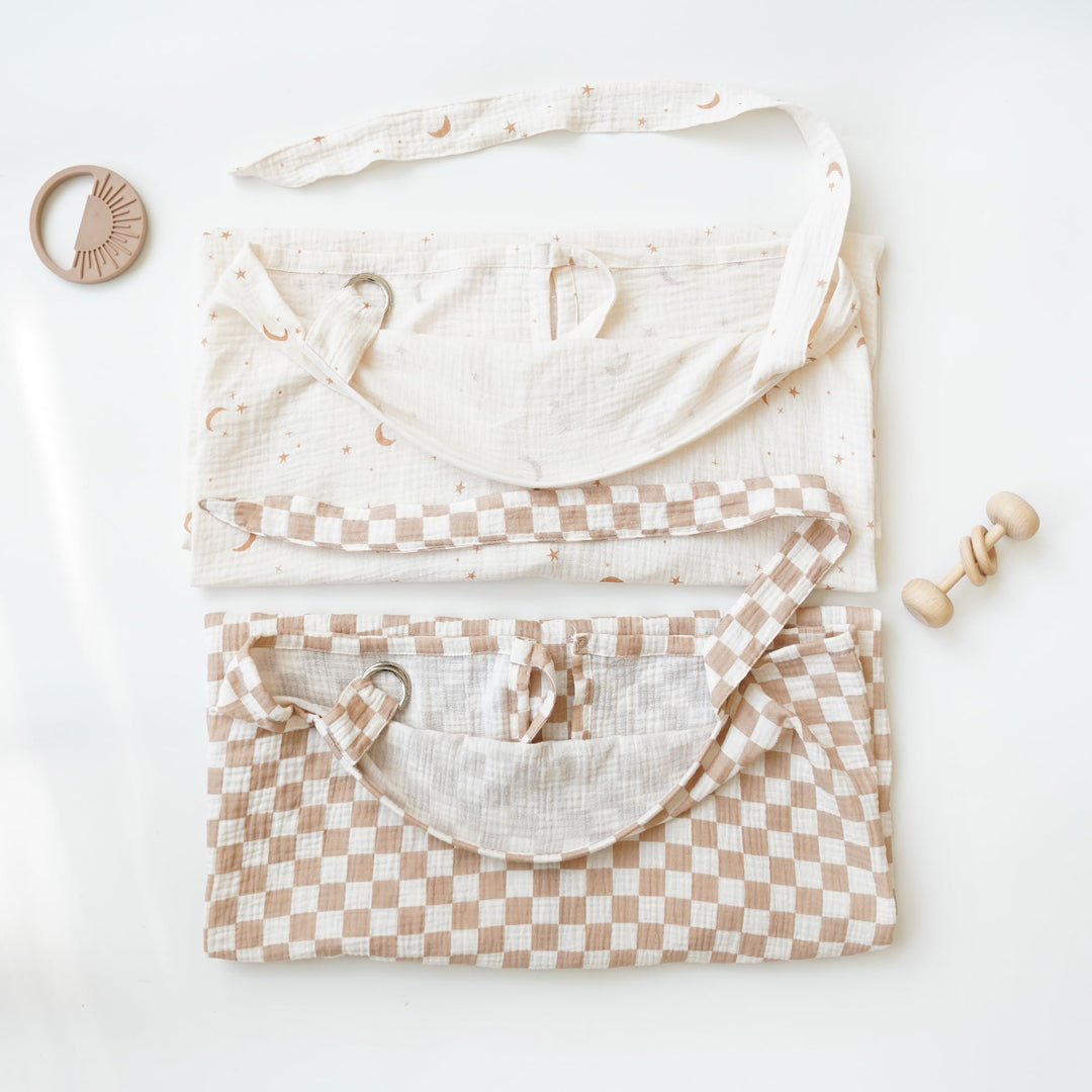 Konssy 2-Pack Muslin Nursing Cover Up for Breastfeeding Moms with Rigid Hoop, 100% Cotton, Lightweight & Breathable Breastfeeding Cover, Adjustable & Comfort