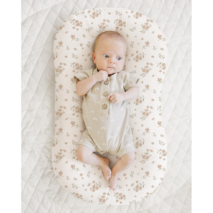 Konssy 2 Pack Muslin Baby Lounger Covers, Covers Only, 30.7" x 20" 100% Cotton, Soft & Breathable, Baby Nest Slipcover, Envelope Closure, Pre-Washed for Lasting Fit