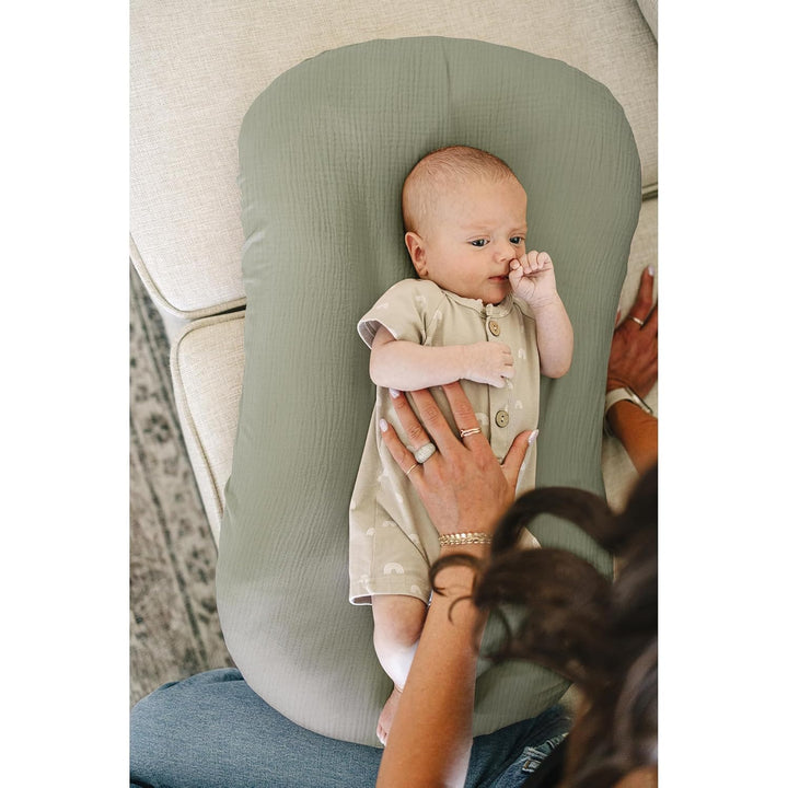 Konssy 2 Pack Muslin Baby Lounger Covers, Covers Only, 30.7" x 20" 100% Cotton, Soft & Breathable, Baby Nest Slipcover, Envelope Closure, Pre-Washed for Lasting Fit