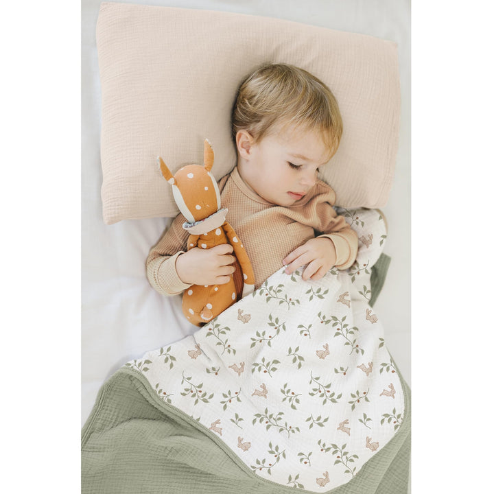 Konssy 100% Cotton Muslin Baby Blanket for Girls Boys, 40"x36" Soft & Lightweight, 4-Layer Muslin, for Receiving, Swaddling, Crib, Stroller & Nursery, Newborn to Toddler