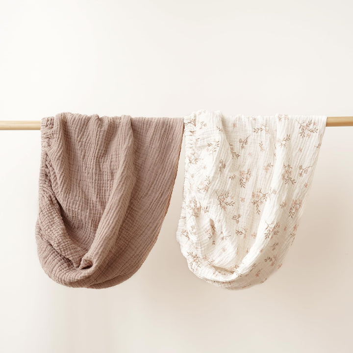 Konssy 100% Cotton Muslin Changing Pad Cover 2 Pack, 32"x16" Standard Fit Ultra Soft & Breathable, Diaper Changing Table Sheets, Neutral Nursery Design, for Baby Boys Girls
