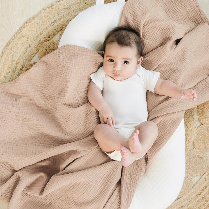 Konssy 3-Pack Muslin Baby Swaddle Blankets, 47 x 47 in Receiving Blankets Large Size, 100% Cotton, Ultra Soft & Breathable, Multi-Use Swaddles for Boys & Girls, from Newborn to Toddler