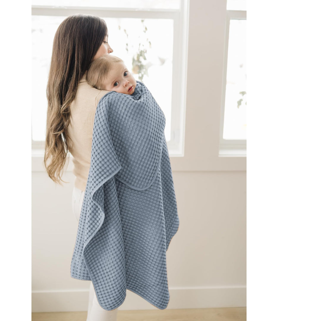 Konssy Waffle Baby Blanket for Boys & Girls, Soft Newborn Swaddle Blanket Waffle Knit, Cozy Crib Blanket Neutral for Nursery, Stroller & Toddler Bed, Machine Washable, 47" x 33"
